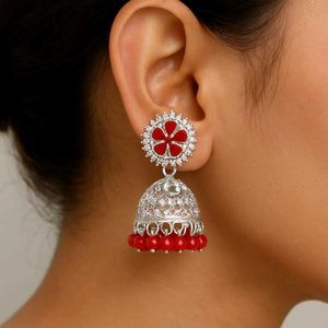 Red Jhumka Earrings