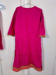 Pink Embroidered Kurta Set
