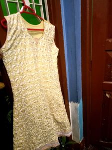 Yellow Chickenkari Beautiful Kurta