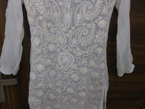 White Chikankari Kurti