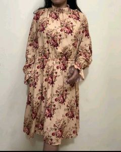 New Fresh Floral Print Mini Dress