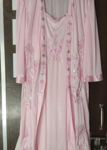 Embroidred 2 Pcs Night Dress
