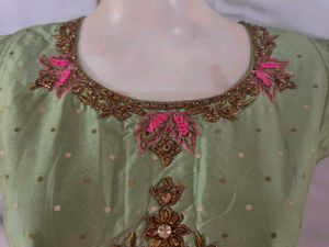 Elegant Olive Green Gown
