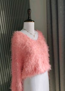 💥Price Drop💥V Neck Fur Oversized Sweater