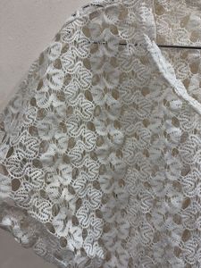 White Lace Crochet Crop Top