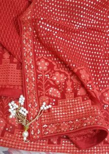 Pure Chanderi Silk Suit With Pore Heavy Work Dupat