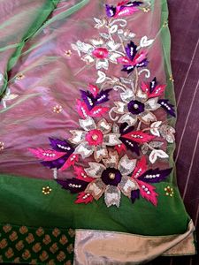 Satin Net Half Saree