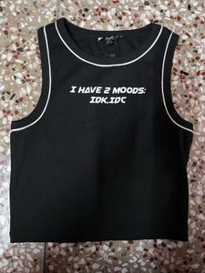 Black Graphic Tank Top