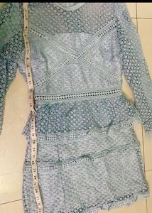 Blue Lace Tiered Dress