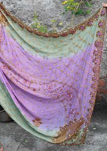 Elegant Purple hend work Saree