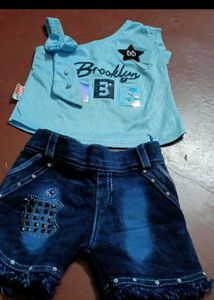 Cute Girl's Top and Shorts Set