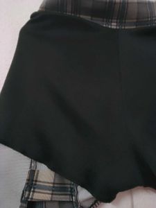 Plaid Mini Skirt with Zipper Detail