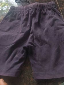 Purple Elastic Waist Shorts