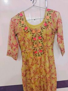 Green Floral Kurta