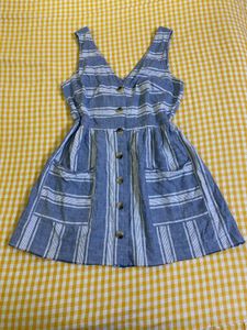 Cotton Striped Button-Down Dress Fits S-M