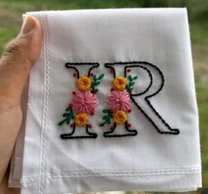 Handmade Embroidered Letter S Keychain