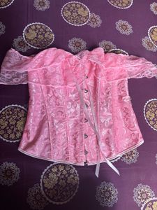Pink Lace Corset Top