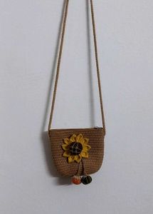 Sunflower Straw Handmade Sling Bag