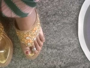 Beautiful Party Wear Golden  Colour Heel