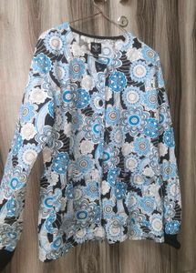 Floral Blue Shirt Women