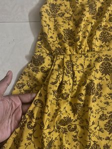 Yellow Floral Sleeveless Dress