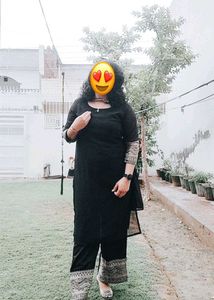 Sangria Black Kurta Palazzo Set