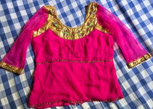 Pink Net Top
