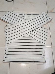 Striped Cross Over Top