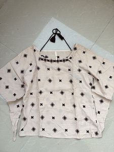 Floral Embroidered Kaftan Top