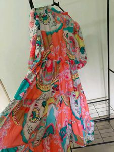 Puff Sleeve Long Dress 💕