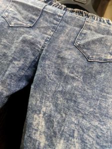 Acid Wash Denim Joggers