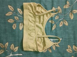 Comfortable Beige sports bra thin strap
