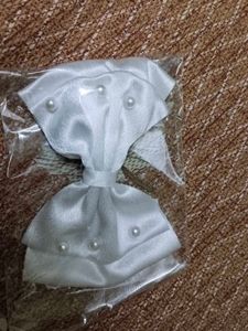 White Pearl Hair Bow