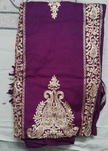 Purple Embroidered Kurti