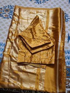 Elegant Mustard Bandhani Saree