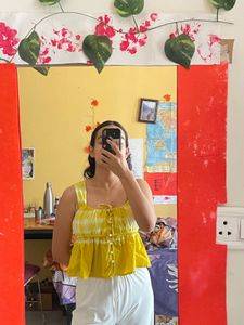 Yellow Tie-Dye Top
