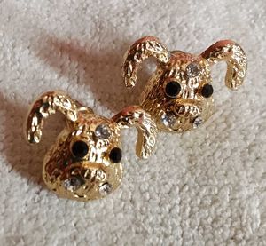 Korean Figured  Designer  Golden Ear Studs