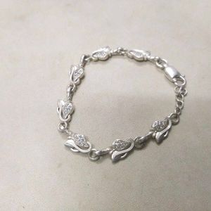 Pure Silver CZ Adjustable Hand Bracelet