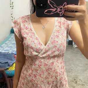 Floral V Neck printed Top
