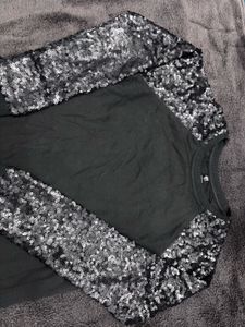Sequin Sleeve Top