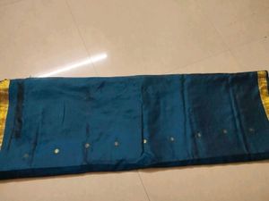Elegant Blue &amp; Gold Saree