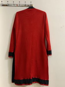 (for winters)Red- Black Embroidered Kurta