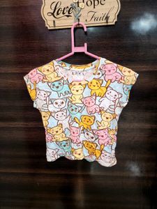 Cute Kitten Print Tee