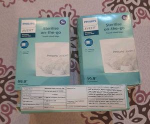 New Pack Of 2 PHILIPS AVENT Steriliser Bags