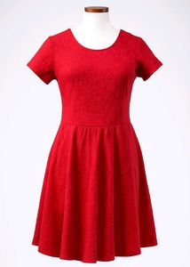 Imported Red Fit & Flare Dress