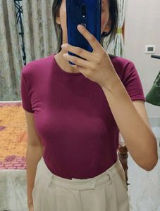 Maroon Fitted Top