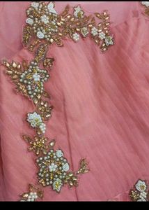 New Peach Embroidered Dress