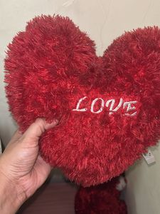 Red Plush Bear &amp; Heart Set