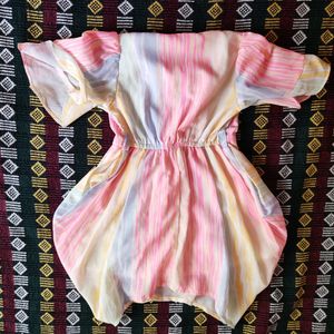 👌Collar Pink Frock With 🔔hands...