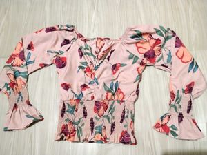 Floral Print Smocked Top